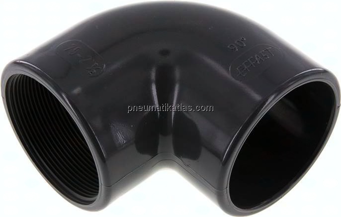 90°-Klebe-Gewindewinkel, PVC-U, 75mmxRp 2-1/2" IG