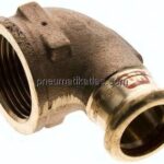 Pressfitting, Winkel, 22mm / Rp 1" IG, Kupfer / Kupferlegierung