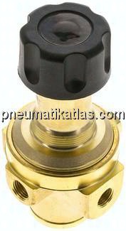 Druckregler, Messing, G 1/4", 0,1 - 1,5bar (nicht rücksteuerbar)