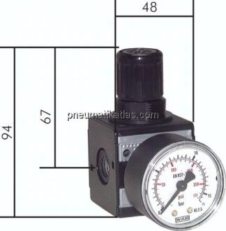 MULTIFIX Präzisionsdruckregler, abschließbar,G 1/4" 0,5 - 16bar