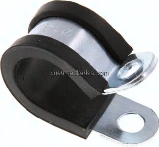 Gummiprofilierte Rohrschelle 14mm, DIN 3016-1