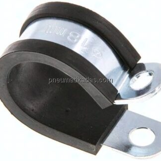 Gummiprofilierte Rohrschelle 18mm, DIN 3016-1