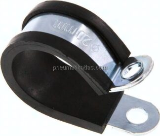 Gummiprofilierte Rohrschelle 20mm, DIN 3016-1
