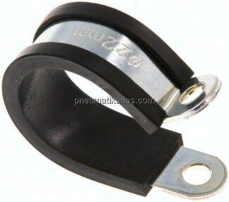 Gummiprofilierte Rohrschelle 22mm, DIN 3016-1