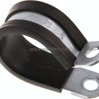 Gummiprofilierte Rohrschelle 32mm, DIN 3016-1