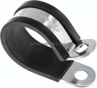 Gummiprofilierte Rohrschelle 34mm, DIN 3016-1