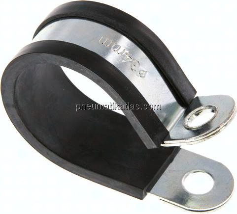 Gummiprofilierte Rohrschelle 34mm, DIN 3016-1