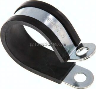 Gummiprofilierte Rohrschelle 38mm, DIN 3016-1