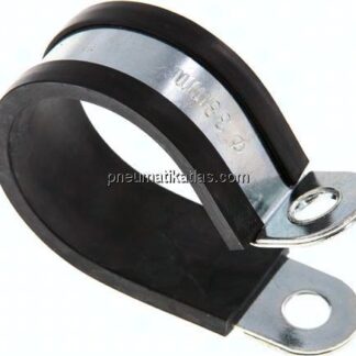 Gummiprofilierte Rohrschelle 38mm, DIN 3016-1