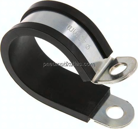 Gummiprofilierte Rohrschelle 45mm, DIN 3016-1