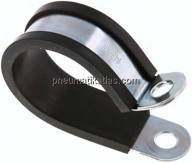 Gummiprofilierte Rohrschelle 48mm, DIN 3016-1