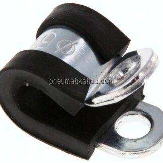 Gummiprofilierte Rohrschelle 6mm, DIN 3016-1