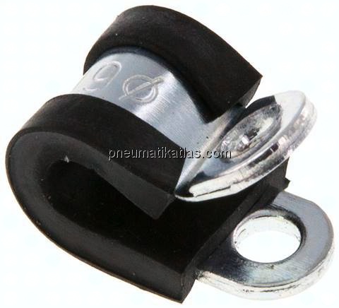 Gummiprofilierte Rohrschelle 6mm, DIN 3016-1