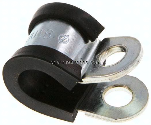Gummiprofilierte Rohrschelle 8mm, DIN 3016-1