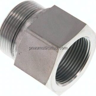 Hydraulik-Reduzierung G 1-1/2"(AG)-G 1-1/4"(IG), Stahl verzinkt, NBR-Dichtung