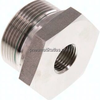 Hydraulik-Reduzierung G 1-1/2"(AG)-G 1/2"(IG), 1.4571, FKM-Dichtung