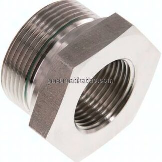 Hydraulik-Reduzierung G 1-1/2"(AG)-G 1"(IG), 1.4571, FKM-Dichtung