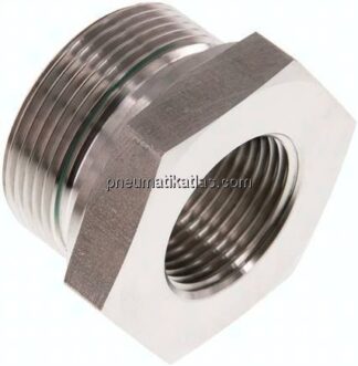 Hydraulik-Reduzierung G 1-1/2"(AG)-G 1"(IG), 1.4571, FKM-Dichtung