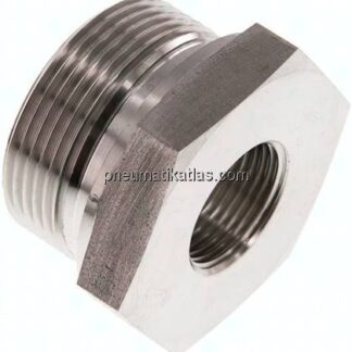 Hydraulik-Reduzierung G 1-1/2"(AG)-G 3/4"(IG), 1.4571, FKM-Dichtung