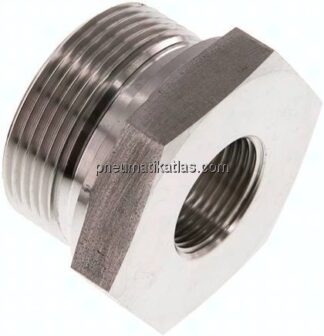 Hydraulik-Reduzierung G 1-1/2"(AG)-G 3/4"(IG), 1.4571, FKM-Dichtung