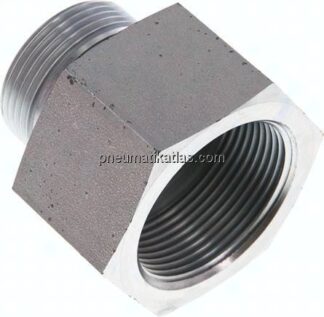 Hydraulik-Reduzierung G 1-1/4"(AG)-G 1-1/2"(IG), Stahl verzinkt, NBR-Dichtung