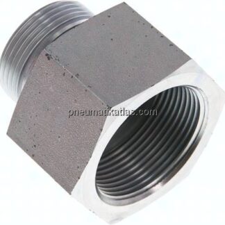 Hydraulik-Reduzierung G 1-1/4"(AG)-G 1-1/2"(IG), Stahl verzinkt, NBR-Dichtung