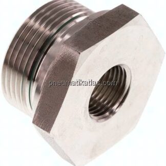 Hydraulik-Reduzierung G 1-1/4"(AG)-G 1/2"(IG), 1.4571, FKM-Dichtung