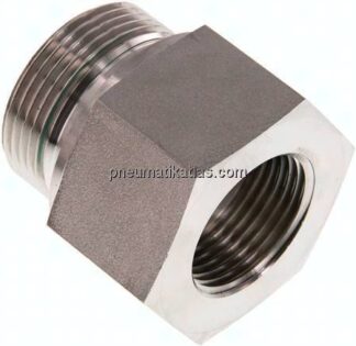 Hydraulik-Reduzierung G 1-1/4"(AG)-G 1"(IG), 1.4571, FKM-Dichtung