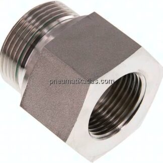 Hydraulik-Reduzierung G 1-1/4"(AG)-G 1"(IG), 1.4571, FKM-Dichtung