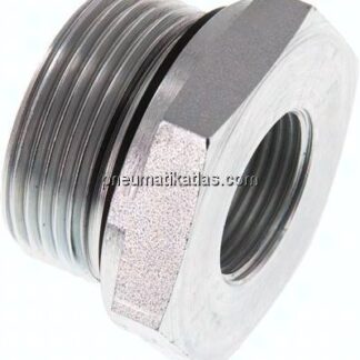 Hydraulik-Reduzierung G 1-1/4"(AG)-G 3/4"(IG), Stahl verzinkt, NBR-Dichtung