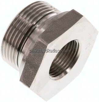 Hydraulik-Reduzierung G 1-1/4"(AG)-G 3/4"(IG), 1.4571, FKM-Dichtung