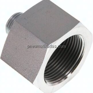 Hydraulik-Reduzierung G 1/2"(AG)-G 1-1/4"(IG), Stahl verzinkt, NBR-Dichtung
