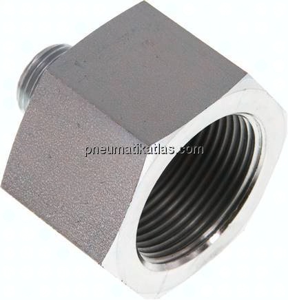 Hydraulik-Reduzierung G 1/2"(AG)-G 1-1/4"(IG), Stahl verzinkt, NBR-Dichtung