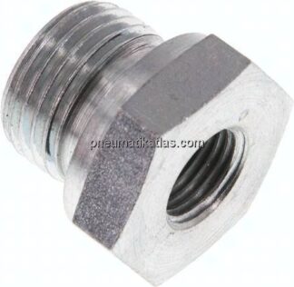 Hydraulik-Reduzierung G 1/2"(AG)-G 1/4"(IG), Stahl verzinkt, NBR-Dichtung