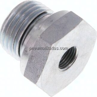 Hydraulik-Reduzierung G 1/2"(AG)-G 1/8"(IG), Stahl verzinkt, NBR-Dichtung