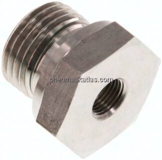 Hydraulik-Reduzierung G 1/2"(AG)-G 1/8"(IG), 1.4571, FKM-Dichtung