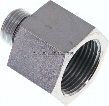 Hydraulik-Reduzierung G 1/2"(AG)-G 1"(IG), Stahl verzinkt, NBR-Dichtung