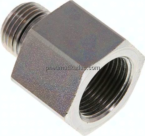 Hydraulik-Reduzierung G 1/2"(AG)-G 3/4"(IG), Stahl verzinkt, NBR-Dichtung