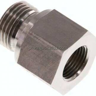 Hydraulik-Reduzierung G 1/2"(AG)-G 3/8"(IG), 1.4571, FKM-Dichtung