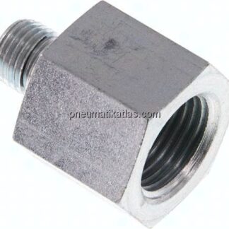 Hydraulik-Reduzierung G 1/4"(AG)-G 1/2"(IG), Stahl verzinkt, NBR-Dichtung