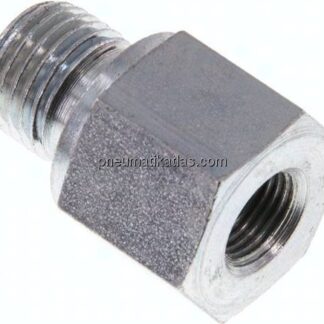 Hydraulik-Reduzierung G 1/4"(AG)-G 1/8"(IG), Stahl verzinkt, NBR-Dichtung