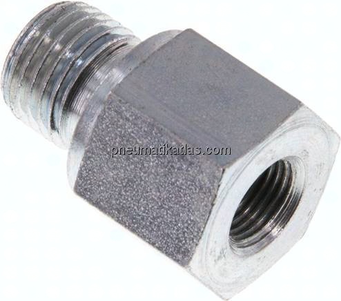 Hydraulik-Reduzierung G 1/4"(AG)-G 1/8"(IG), Stahl verzinkt, NBR-Dichtung