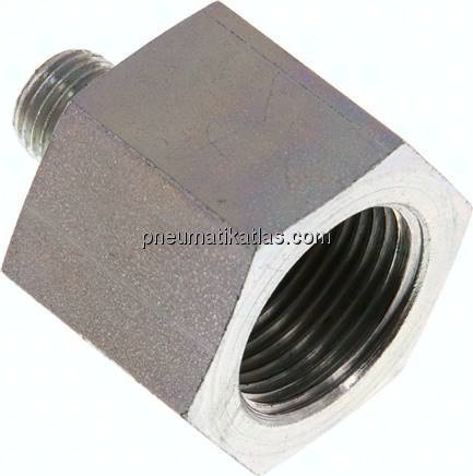 Hydraulik-Reduzierung G 1/4"(AG)-G 3/4"(IG), Stahl verzinkt, NBR-Dichtung
