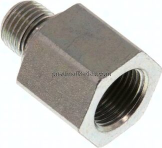 Hydraulik-Reduzierung G 1/4"(AG)-G 3/8"(IG), Stahl verzinkt, NBR-Dichtung
