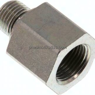 Hydraulik-Reduzierung G 1/4"(AG)-G 3/8"(IG), Stahl verzinkt, NBR-Dichtung