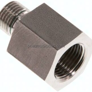 Hydraulik-Reduzierung G 1/4"(AG)-G 3/8"(IG), 1.4571, FKM-Dichtung