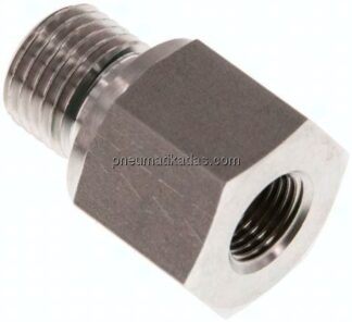 Hydraulik-Reduzierung G 1/8"(AG)-G 1/4"(IG), 1.4571, FKM-Dichtung