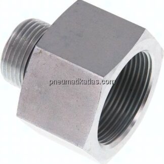 Hydraulik-Reduzierung G 1"(AG)-G 1-1/2"(IG), Stahl verzinkt, NBR-Dichtung