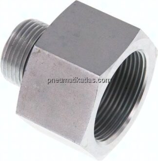 Hydraulik-Reduzierung G 1"(AG)-G 1-1/2"(IG), Stahl verzinkt, NBR-Dichtung