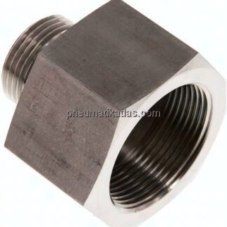 Hydraulik-Reduzierung G 1"(AG)-G 1-1/2"(IG), 1.4571, FKM-Dichtung